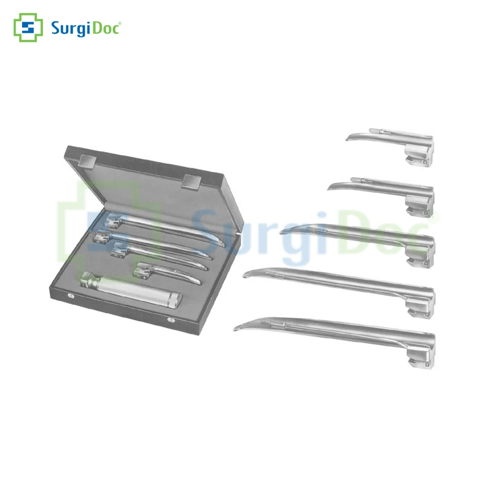 
Laryngoscope Set Consists Of Battery Handle With Four Miller Laryngoscope Blades 