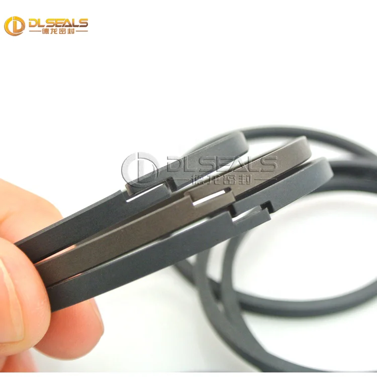 DLSEALS hydraulic cylinder PTFE support ring Piston rod support wear ring graphite oring ptfe carbon piston split guide ring