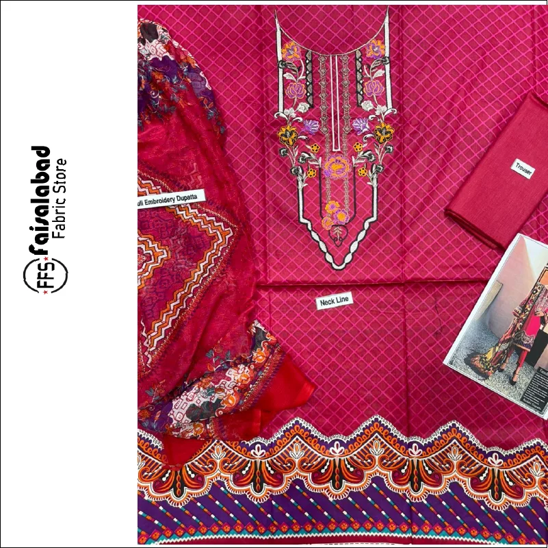 Напечатанный костюм для газона из 3 частей фирменные оптовики пакистана salwar kameez с шифоновой дупаттой женщин