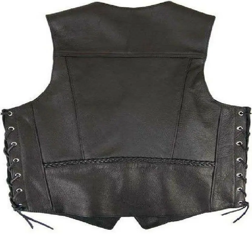 High Quality Black Motorcycle Real Leather Waist Coat Unisex Puffer Vest for Racing and Biking Teams Fashionable and Stylish
