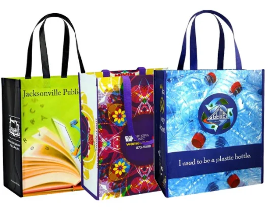 Vietnamese wholesale Reusable Grocery Tote Bag for Supermarket Custom Logo Eco Non Woven Recycled PET Bag