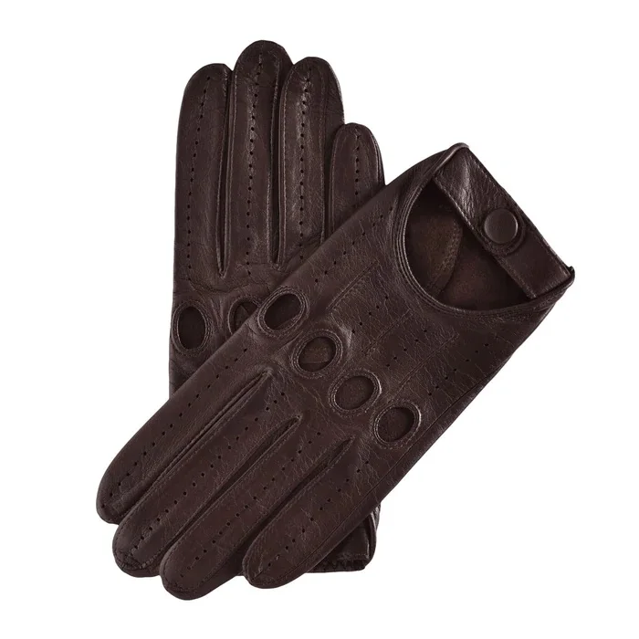 NEW LUXURIOUS CLASSIC LEATHER DRIVING GLOVES LAMBSKIN BROWN RIDING GLOVES WITH CUSTOMIZED