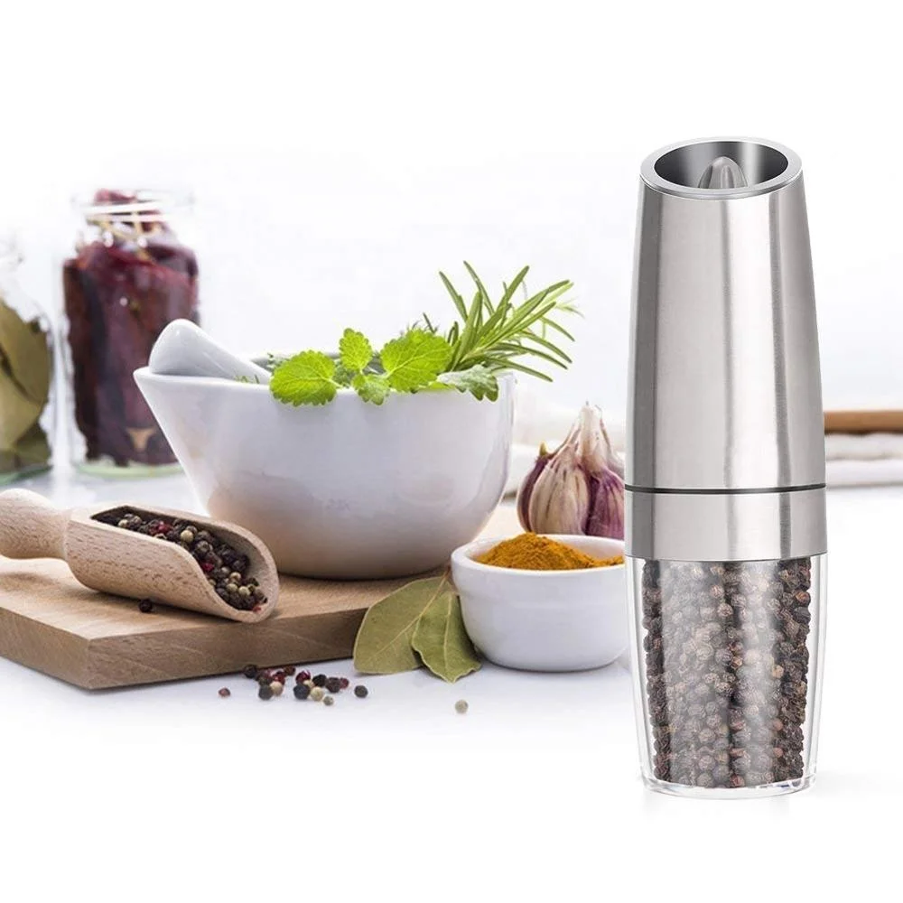 Manual Stainless Steel Salt and Pepper Grinder with Adjustable Fineness, Large Capacity