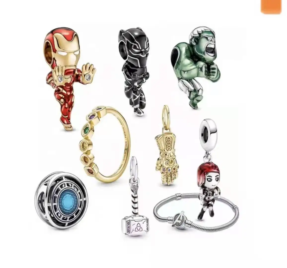 2022 Hot selling item Avengers Charm bracelet Captain America Black Widow charm