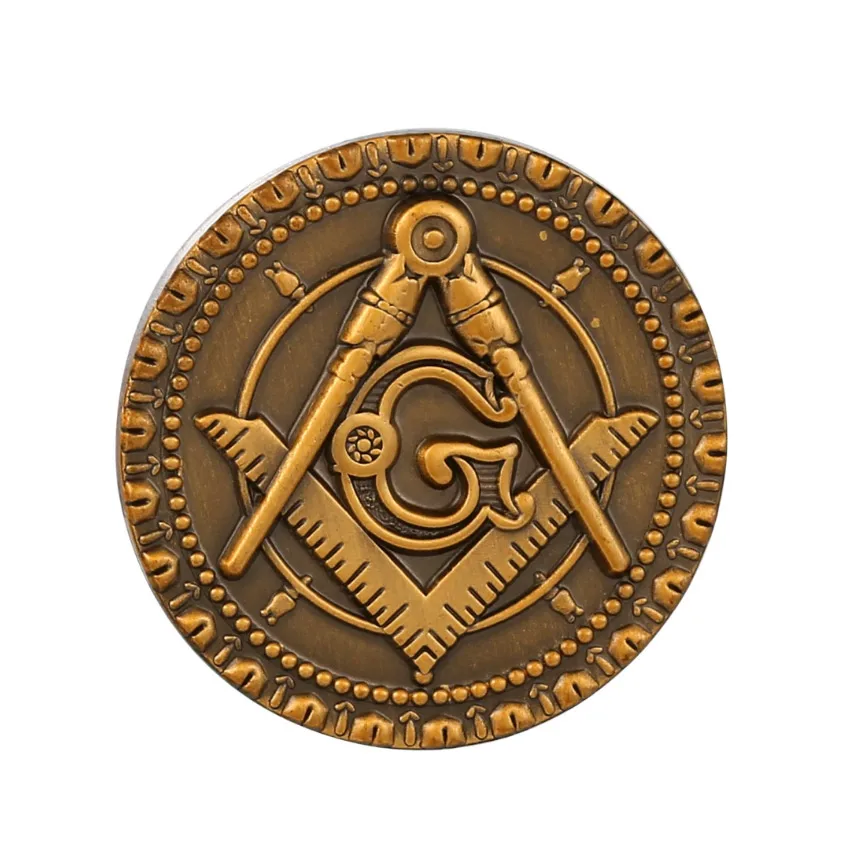 custom stamped brass soft enamel metal Freemasons club gift masonic lapel pin