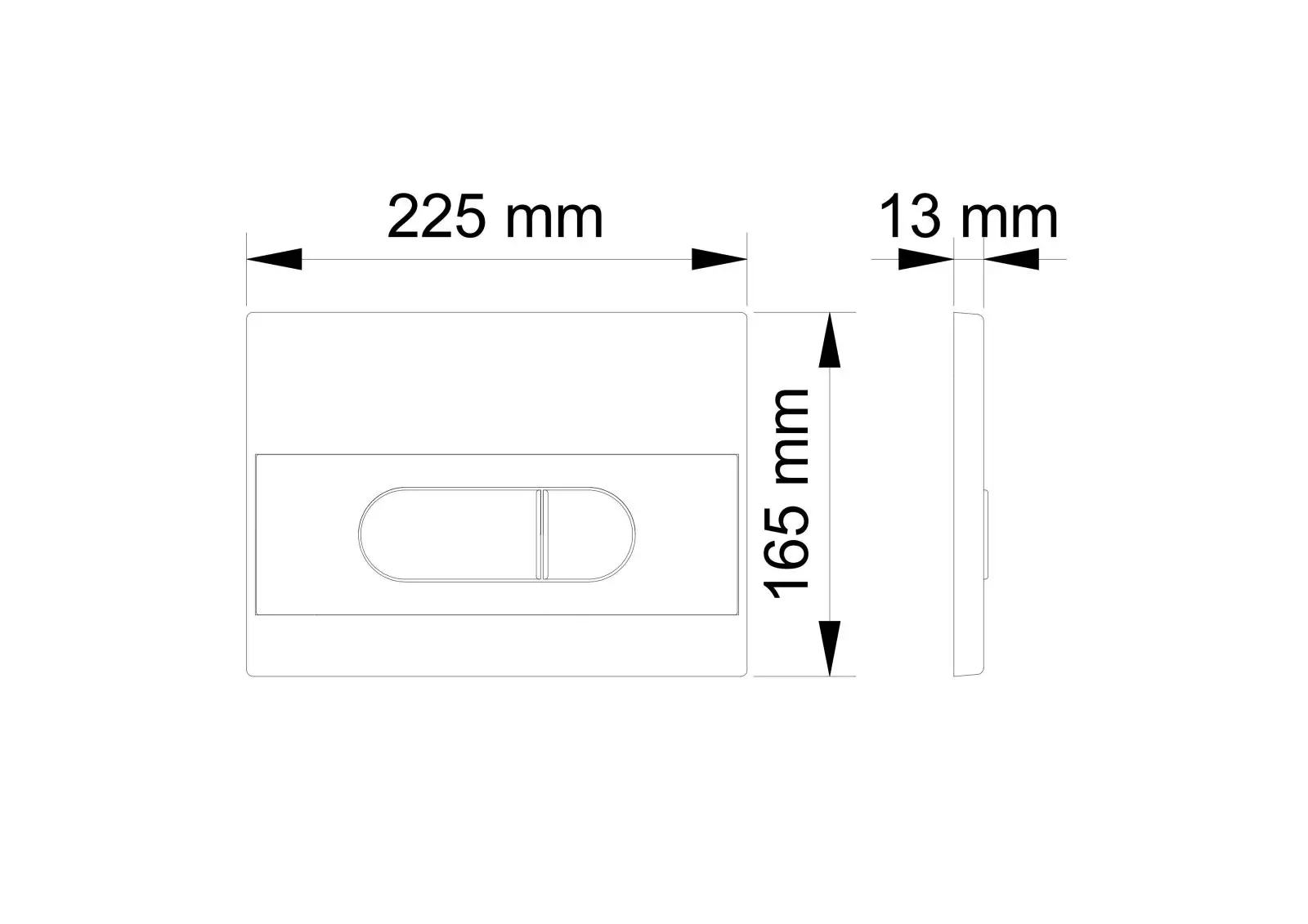 MILET DUAL FLUSH CONTROL PLATE FOR CONCEALED CISTERNS