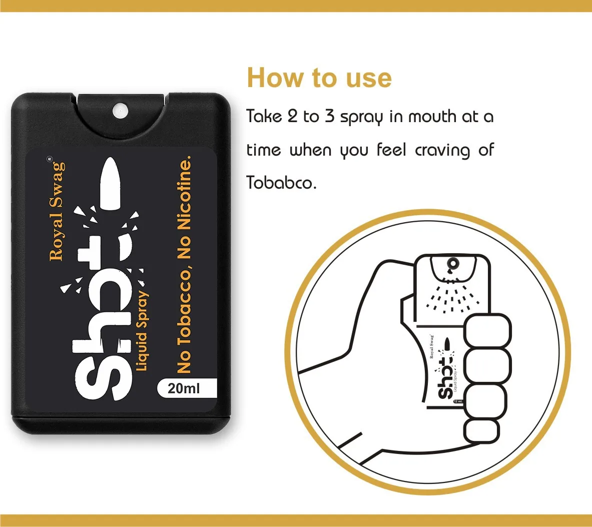 ROYAL SWAG Shots Liquid Spray World-Class Anti Addiction Shots For Quitting Liquor, Smoking etc. 100% Natural & Effective