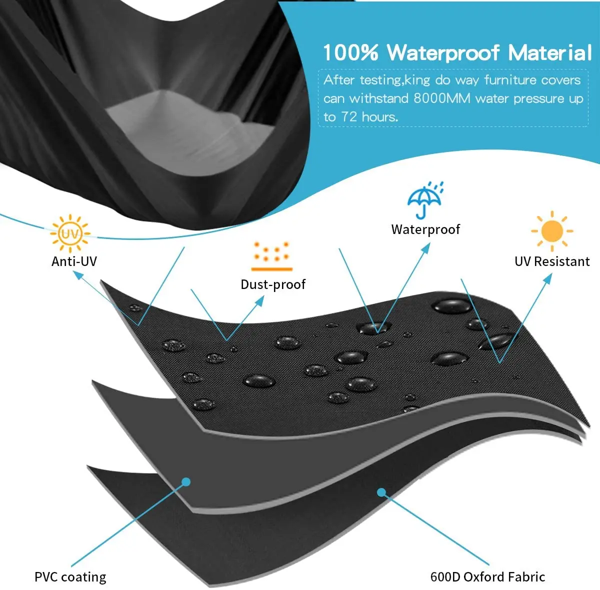 Bicycle Cover with Lock Hole for Mountain Road Bike Outdoor Storage, Waterproof, Anti-UV, Heavy Duty Ripstop Material 420D