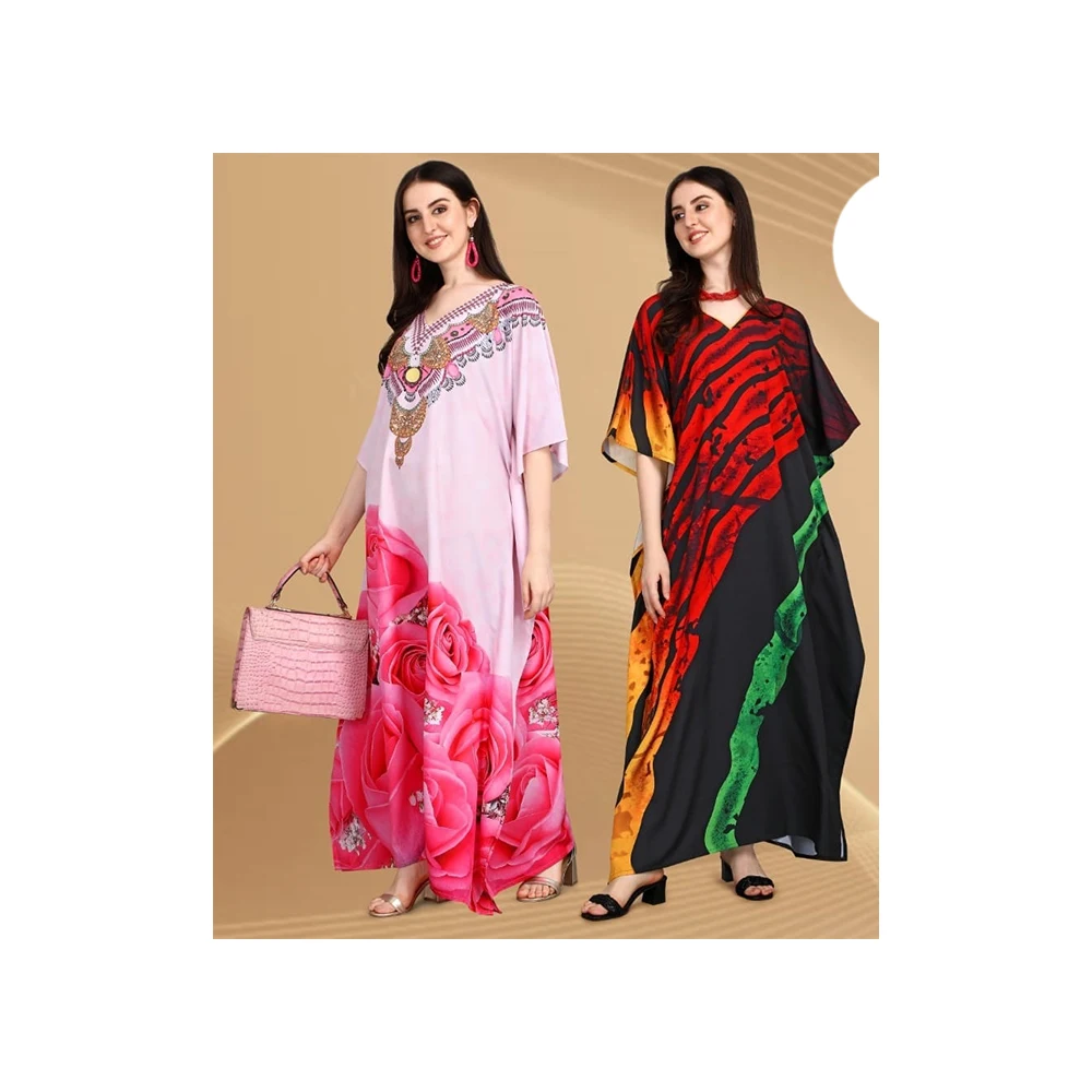 New Arrival Best Selling Kaftan With Digital Printing Women Muslim Moroccan Kaftan With Beautiful