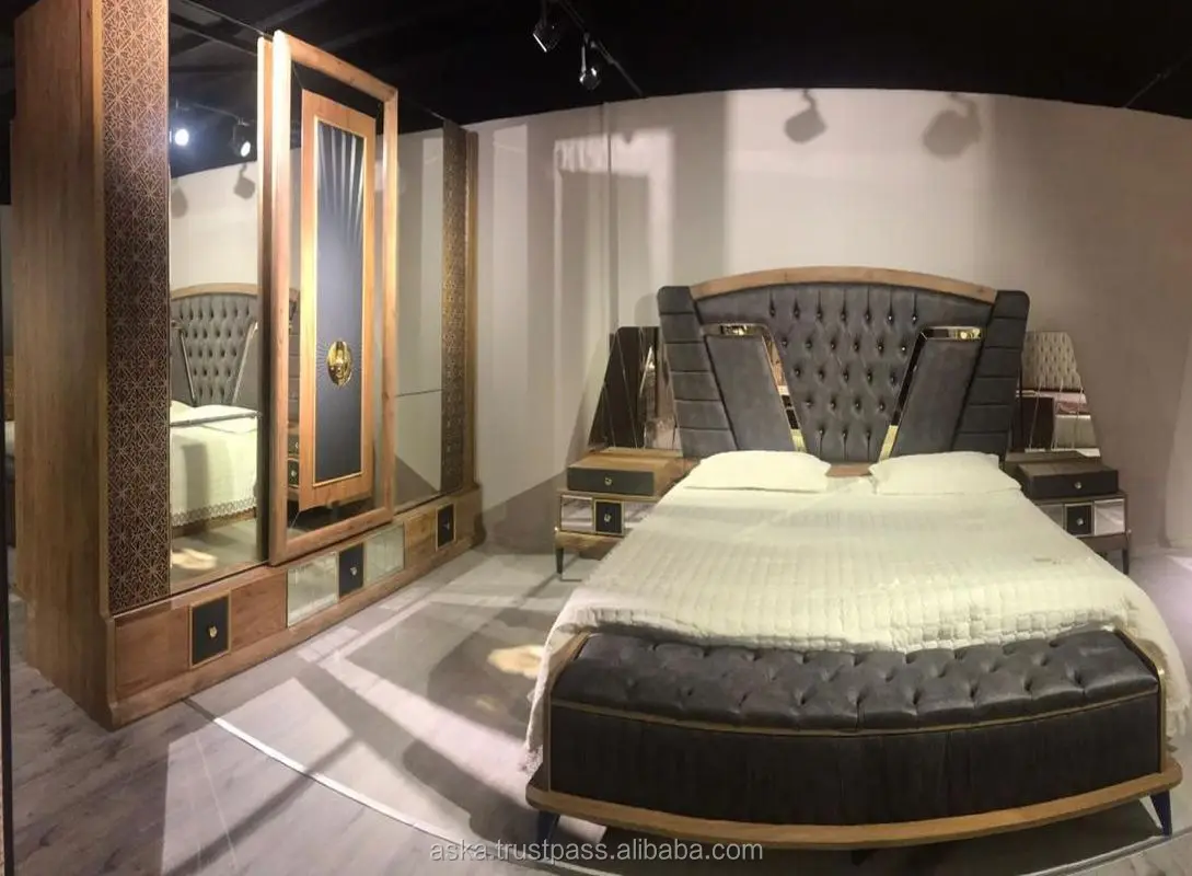 
Modern Efes Bedroom Set Mirror Cabinet YT-103 Couple Mirror Surface 
