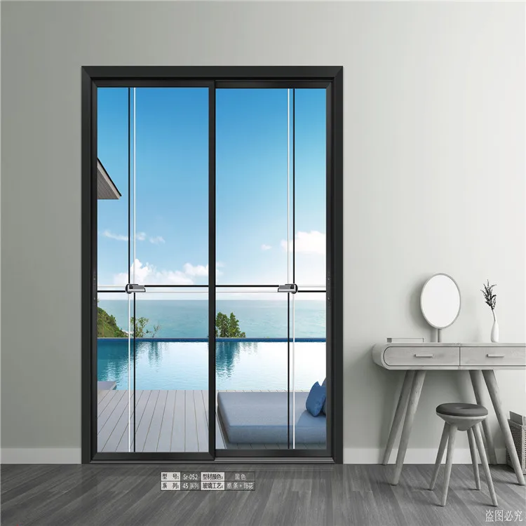 Modern Simple  flight case sliding doors Frame Casement Concealed Cavity sliding shoji doors  aluminum interior sliding barn doo