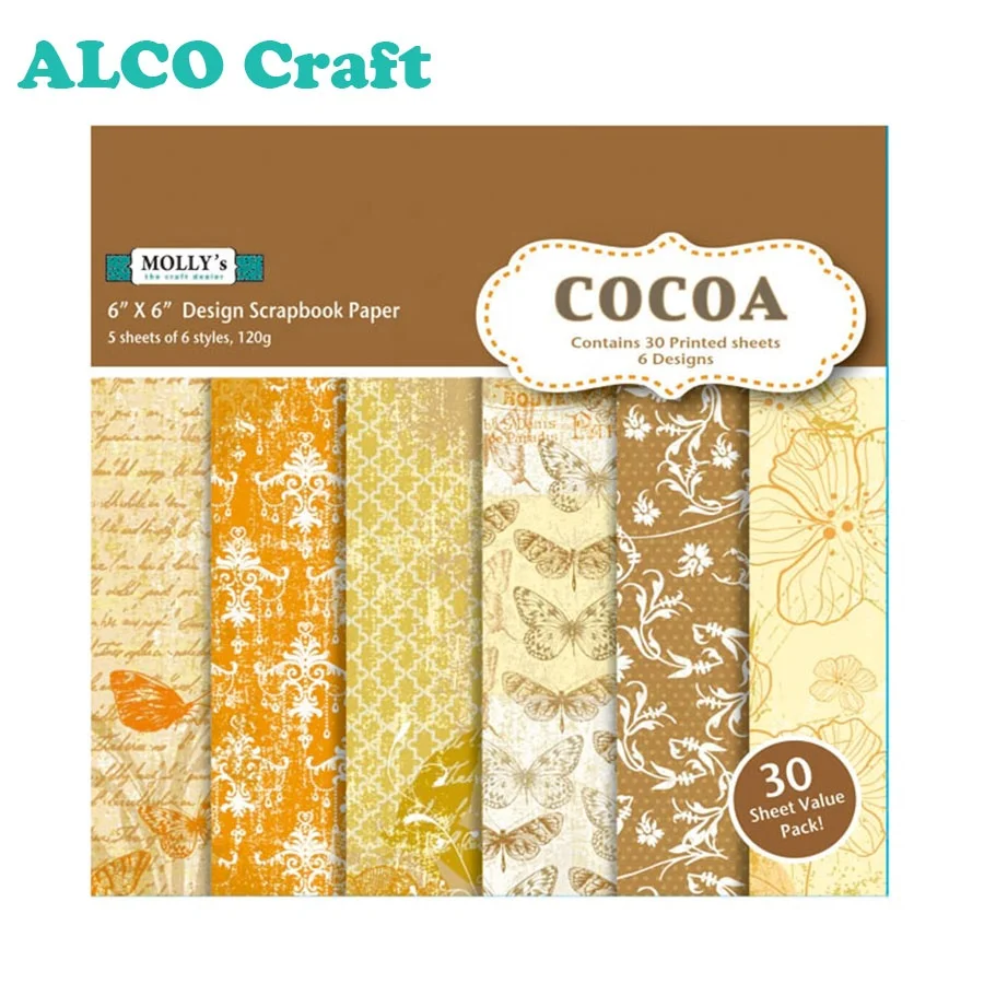 6x6inch custom design printing sheet scrapbook pattern paper