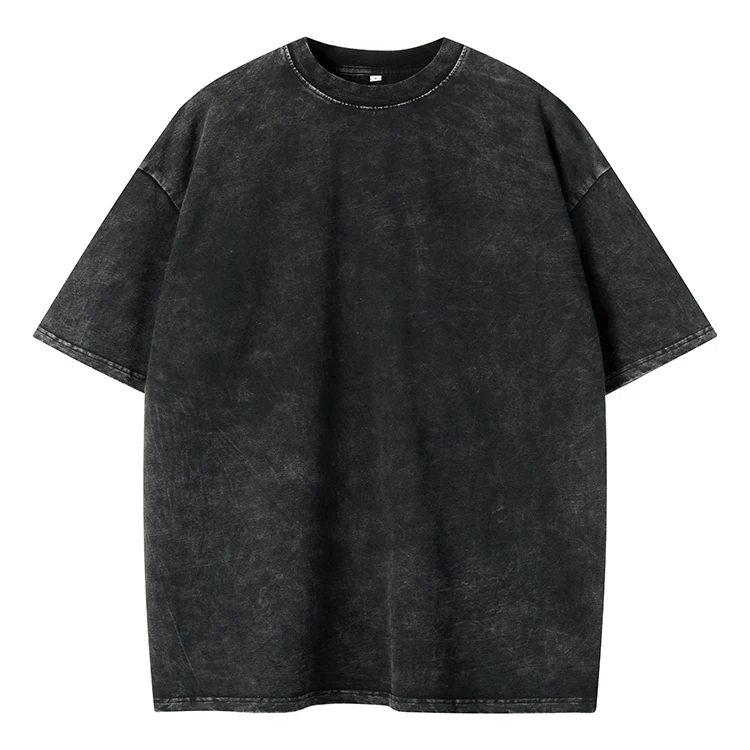 Wholesale Acid Wash Tshirt Street wear hip hop stone t shirts logo customize oversize vintage t-shirt casual wear shirts