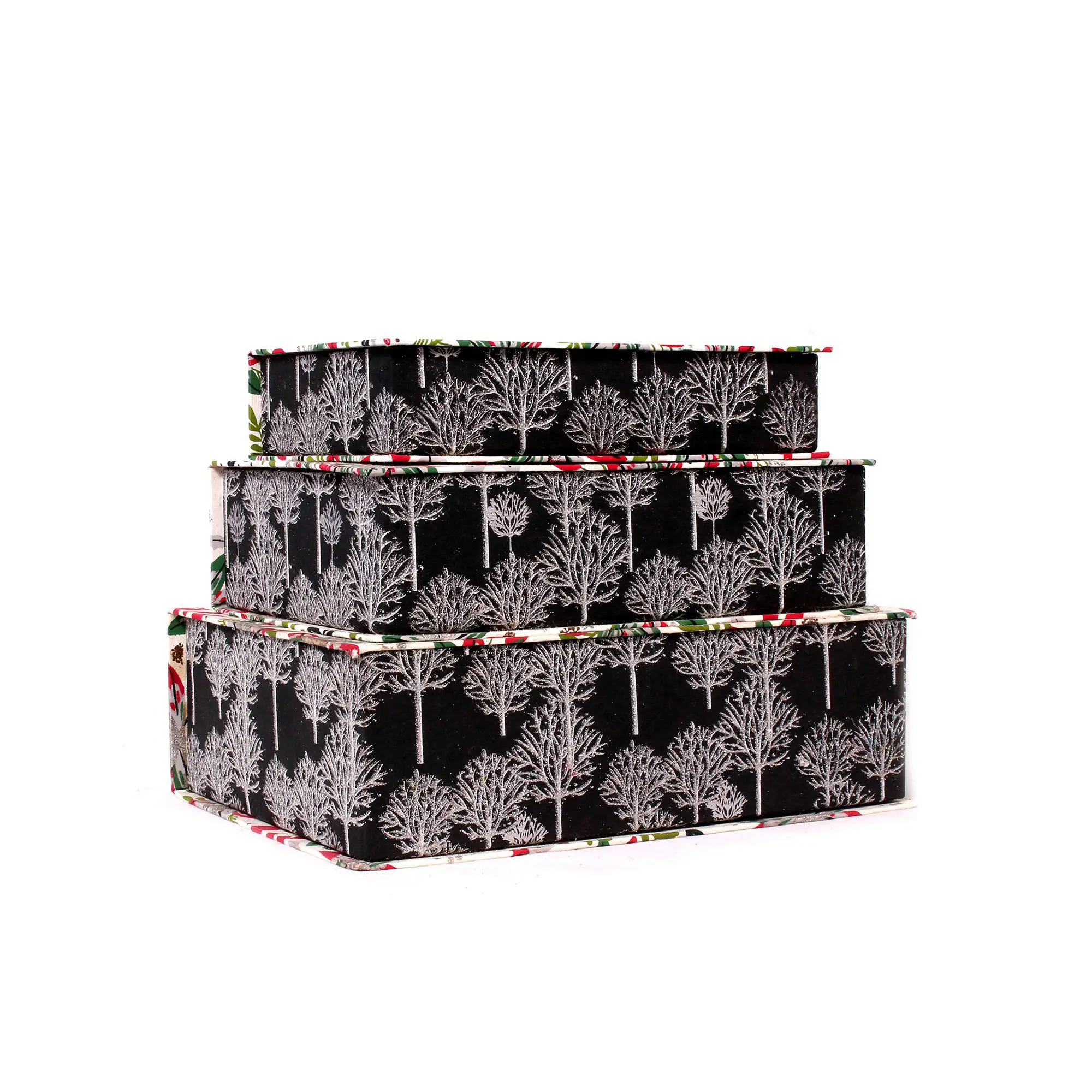 Black Cardboard Storage Box with Lid Perfect for Wedding Anniversary Birthday Gift Packaging Box Customize Accect Kraft Hard Box