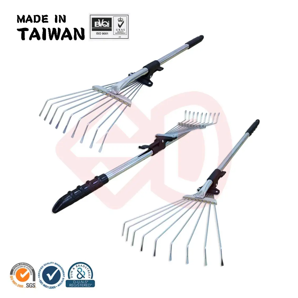 Деревянные садовые грабли с металлической ручкой