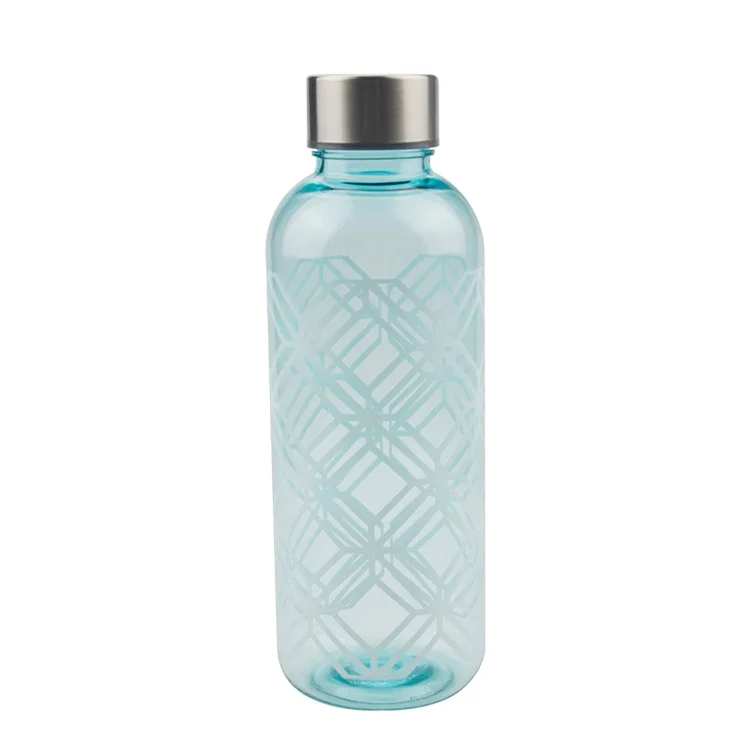 Wholesale 24oz AS transparent plastic transparent  sport water bottle with metal cap