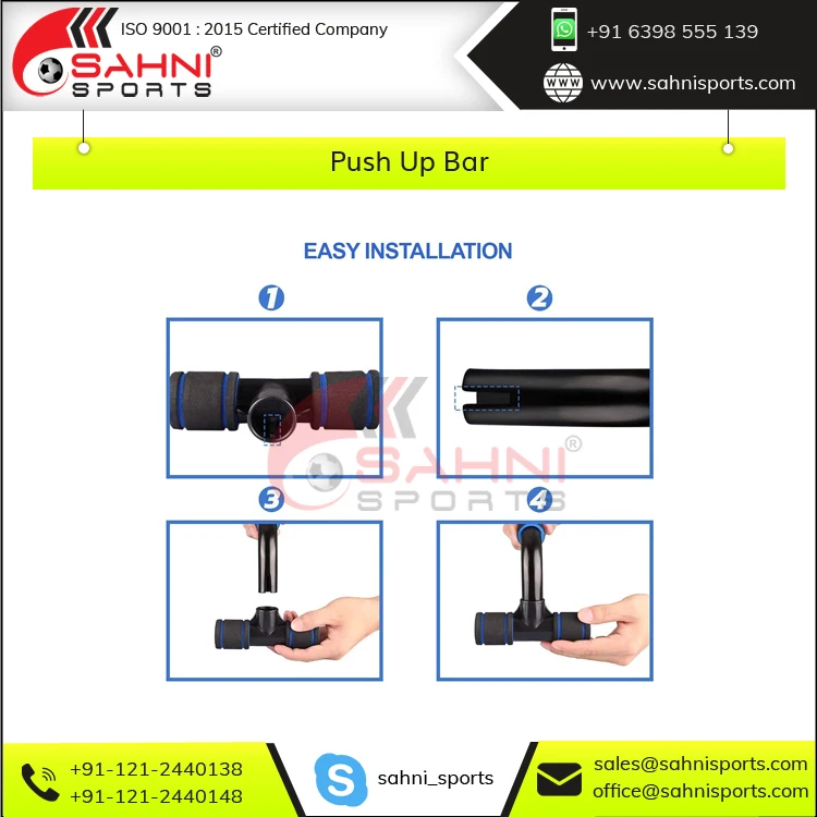 High Quality Metal Construction with Non-slippery Foam Grip Fitness Equipment Push Up Bar