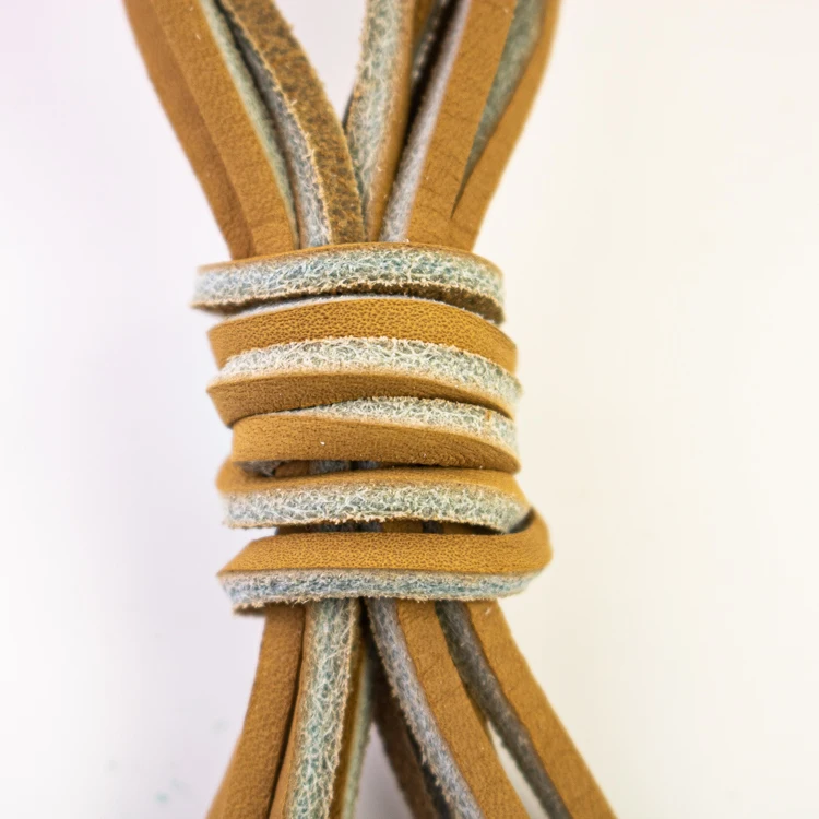 Free Sample Wholesale Custom Size Pure Genuine Cowhide leather laces for shoes