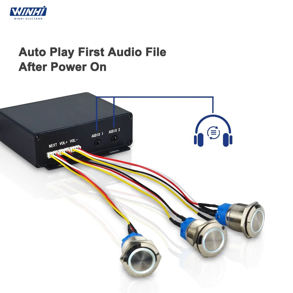 MPC100-AUDIO 3,5 мм 2 аудио-выхода LED кнопочный переключатель USB/TF Аудио плеер