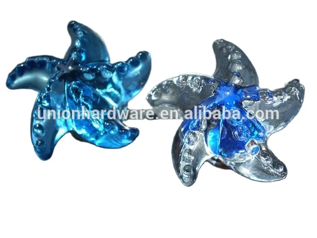 Wholesale starfish design crystal cabinet knob,furniture knob,drawer knobs