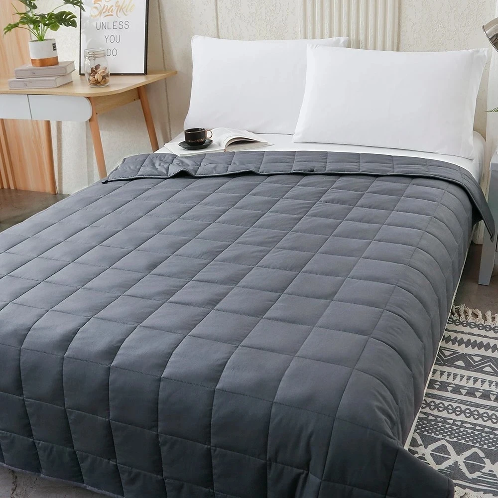 Custom Organic Cotton Sensory Queen Size Weighted Blanket With Cover For Adult And Kids
