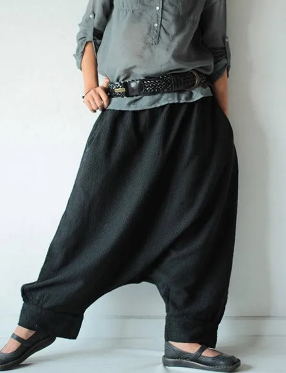 Wholesale Latest design fashion casual Hippie long pants harem elastic funky pant mustard