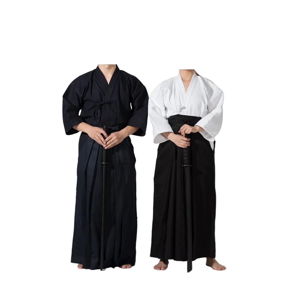 Мужской женский костюм кейкаги Кендо японский самурая Hakama Aikido Judo Wushu униформа для боевых искусств