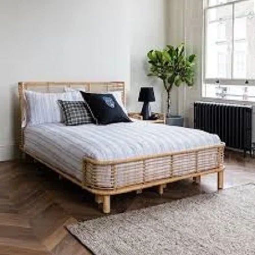 
Vietnam Modern Bedroom Classic Design Strong Support Bamboo Bed with Natural Color 