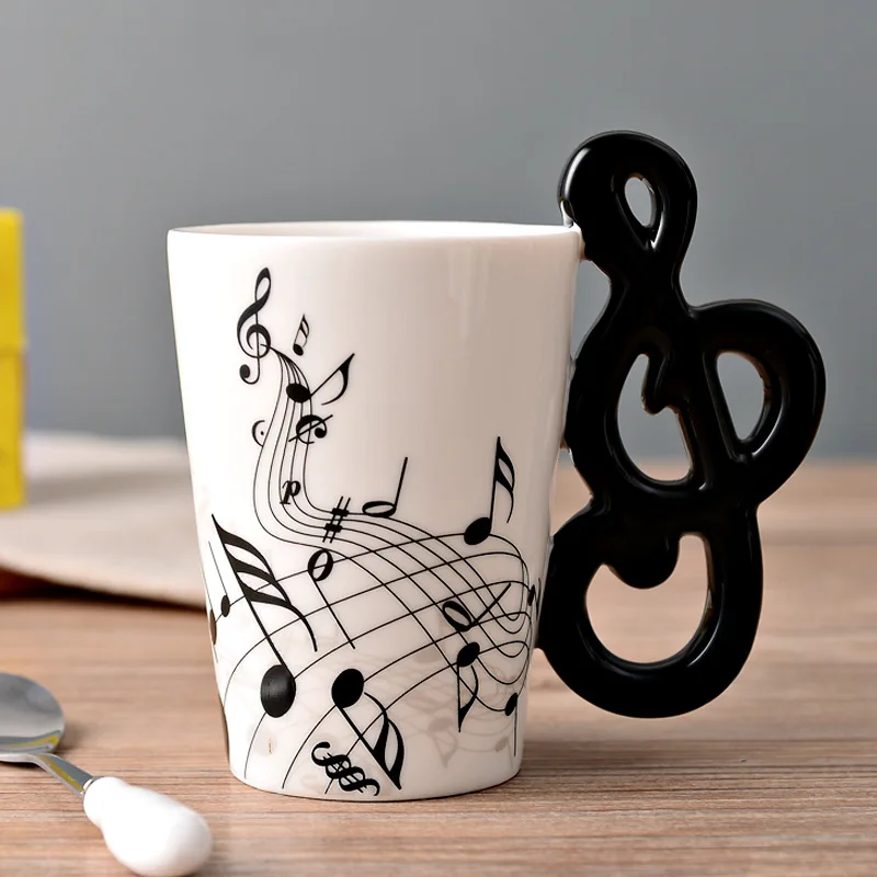 Creative Music Violin Style Guitar Ceramic Mug Coffee Tea Milk  Cups Fancy Ceramic Coffee Cup and Mugs