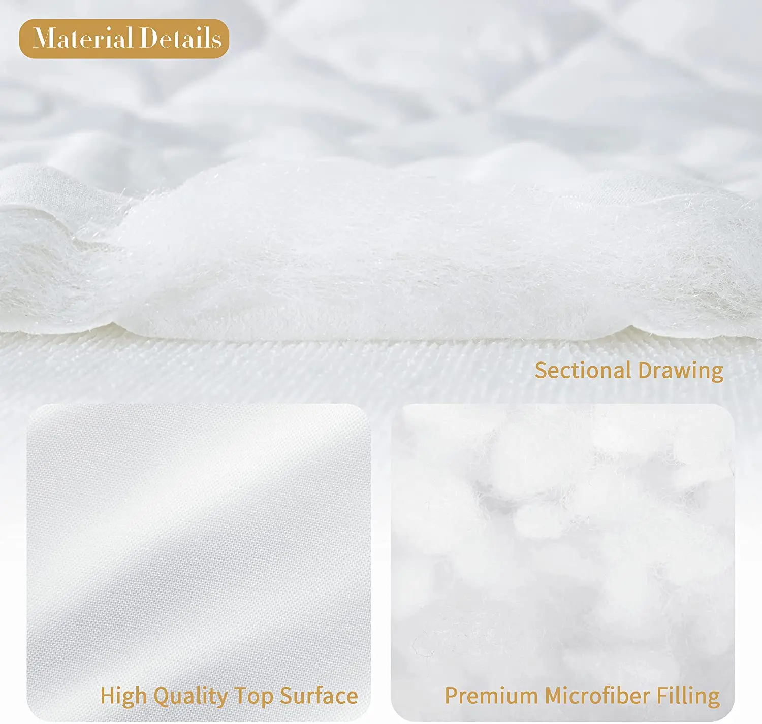 Quilted Fitted Full Mattress Pad Cover, Waterproof Mattress Protector, Deep Pocket Elastic Fits Up to 21', Breathable Soft