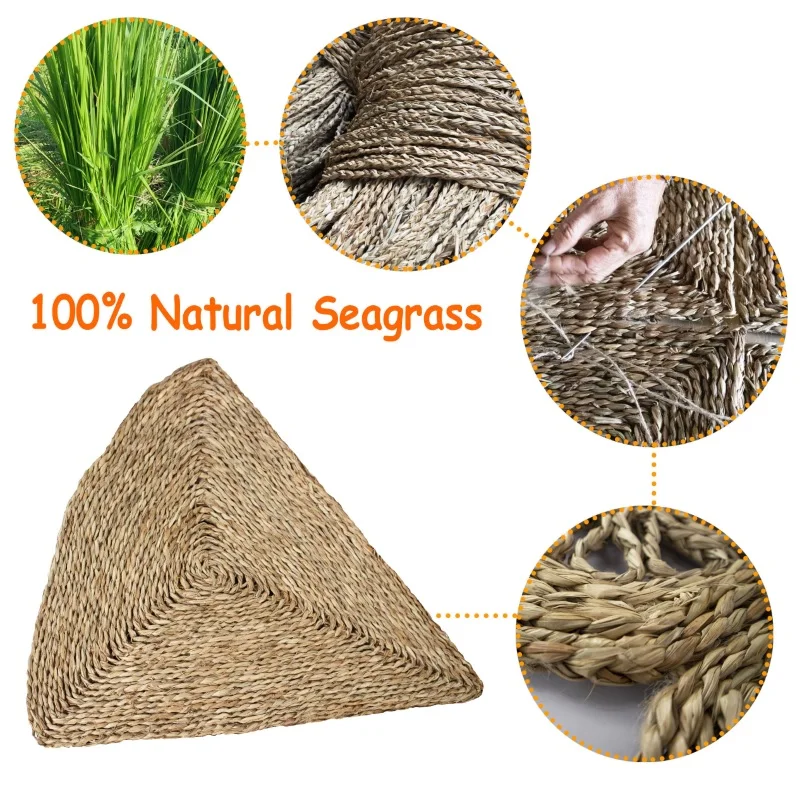Modern Design Handmade Star-Shaped Woven Seagrass Rugs for All Rooms Anti-Slip Circular Natural Wicker Rugs for Bohemian Decor