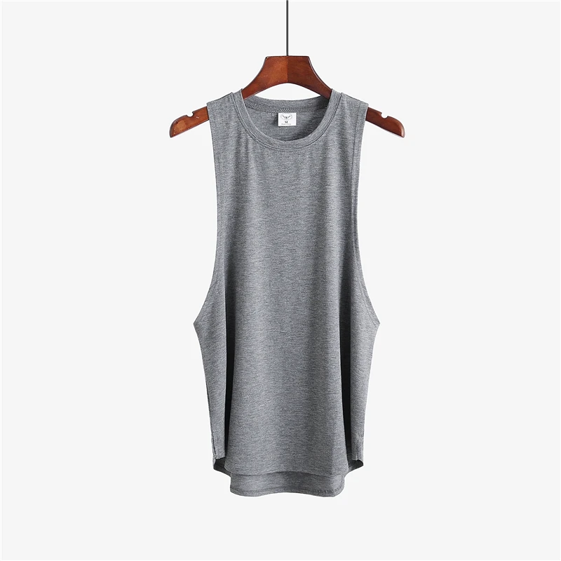 Wholesale OEM customized logo Cotton Muscle mens tank top fitness sleeveless shirt travel vest gym tank top
