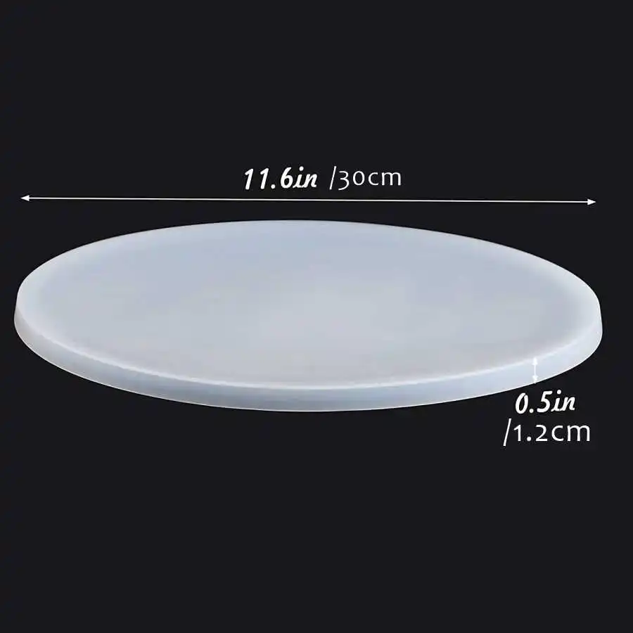 30cm Large Circle Resin Tray Mold 11.8 inch Silicone Dish Mould Round Serving Epoxy DIY Clock Casting  Home Decoration