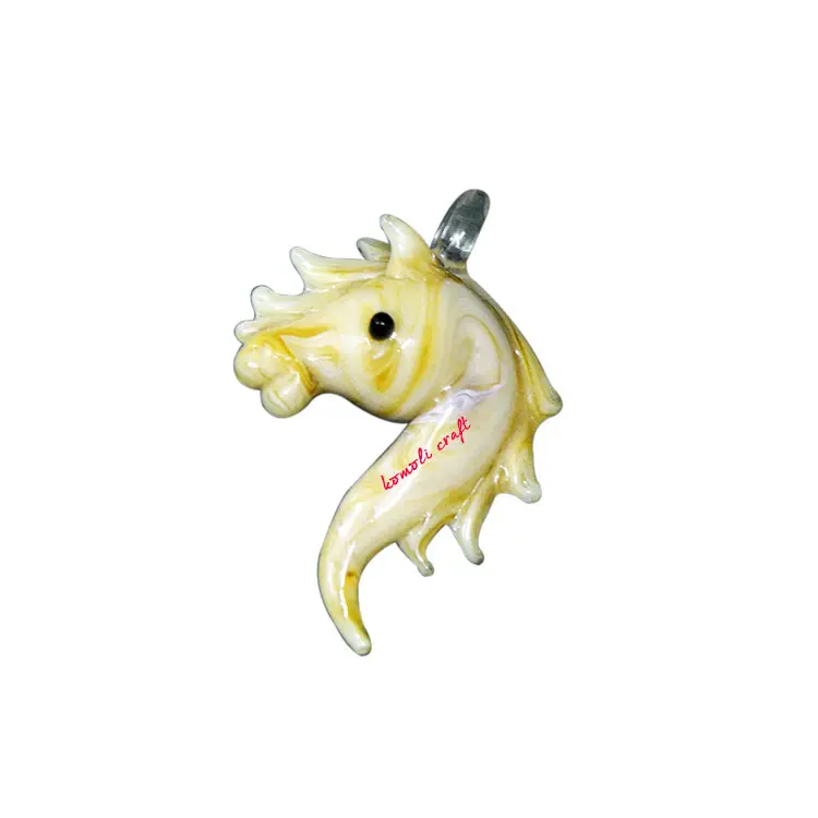 glass custom pendant abstract jewelry fashion yellow horse head animal pendant