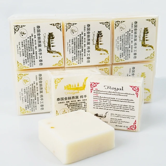 Wholesale OEM Milky Rice and Bird Nest Facial Soap, Natural Herbal Soap, Handmade Soap Thailand