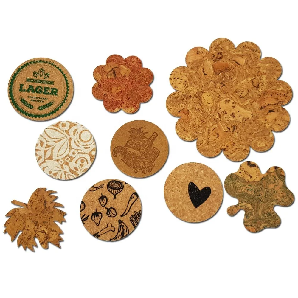 Sizes and Shapes Cork Coasters