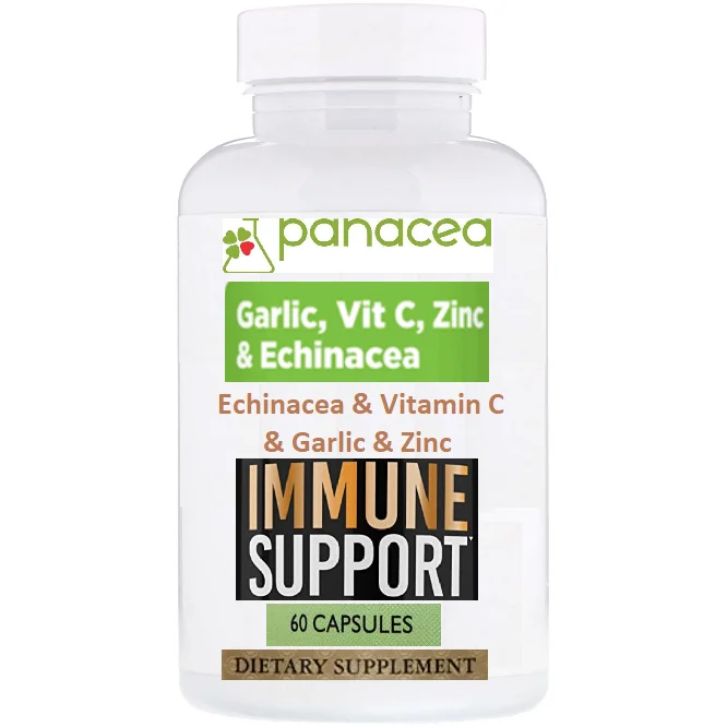 
 Эхинацея, витамин С, чеснок и цинк-60 капсул-Иммунная поддержка-Эхинацея плюс витамин с плюс чеснок плюс цинк  