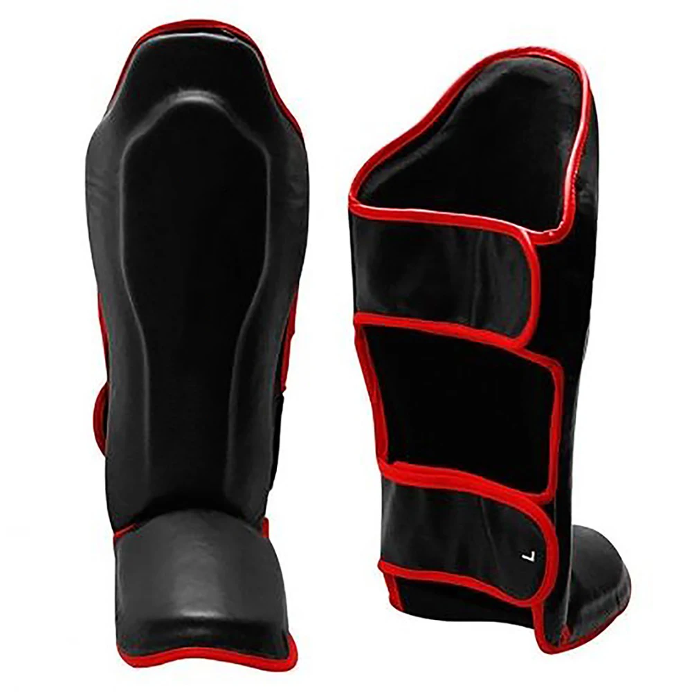 High Quality Leather Pro Gel Shin Instep Pads MMA Leg Foot Guards Muay Thai Kick Boxing Top Quality Shin Guards