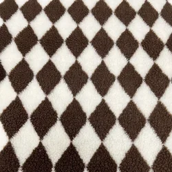 Lamb wool diamond check jacquard warm jacket soft polyester plush teddy sherpa fabric