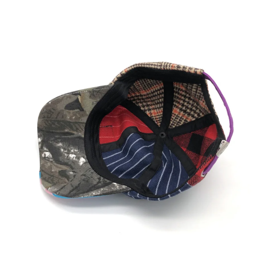 custom colorful mixed material unstructured fleece wool blend baseball cap with loop patch