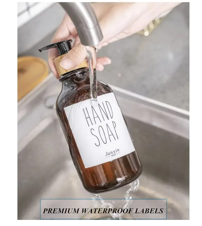 Прозрачная бутылка хорошего качества для кухни и ванной комнаты с бамбуковым насосом подносом мыла рук шампуня диспенсер