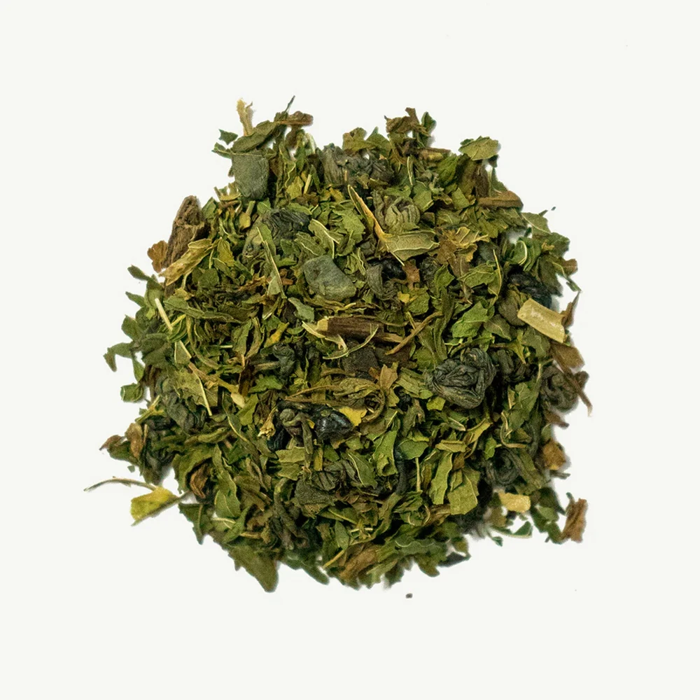
Moroccan Mint - 4oz Blend Green Tea Certified Organic Spearmint Pinhead Gunpowder Flavor Tea Tea Blend 