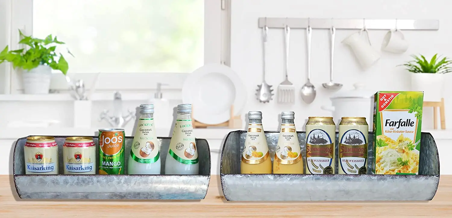 Кантри декор 2 уровня оцинкованный металл 3 крючка Настенный Карман для домашнего хранения Винтажный стиль низкая цена продукт НЕОБРАБОТАННАЯ отделка