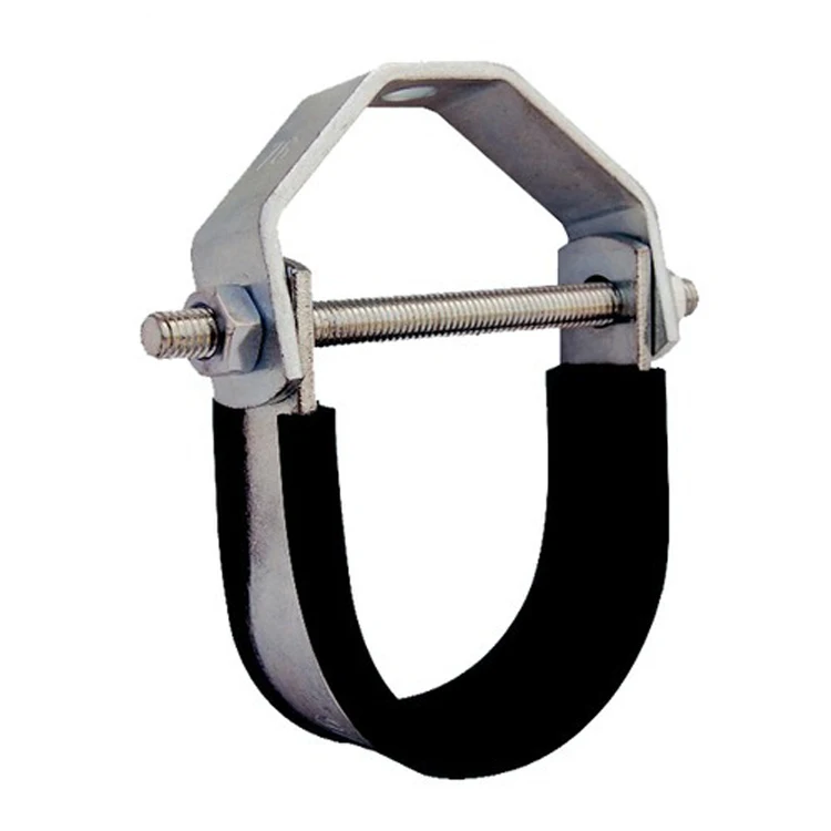Bulk Selling White Zinc Finish Mild Steel Brass Stainless Steel Hot Dip Galvanized Pipe Hanger Fitting Clamps with Rubber Lining