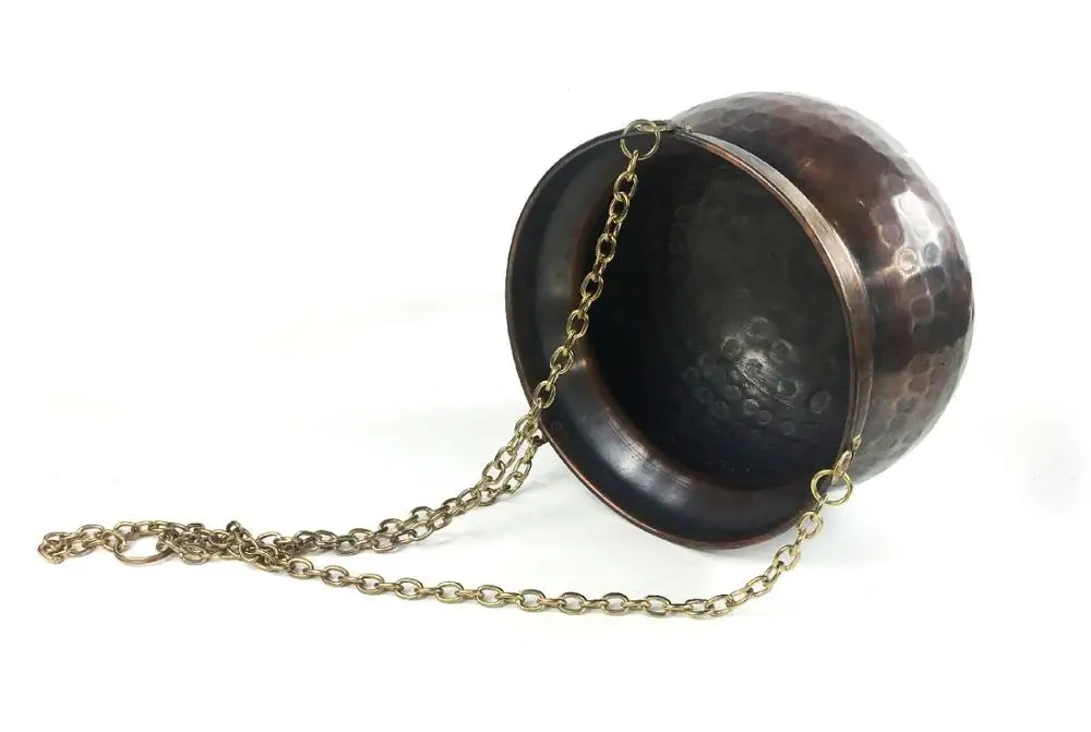 Handmade Hand Hammered Antique Look Flower Pot With Copper Hanging 11cm-15cm-17cm-20cm