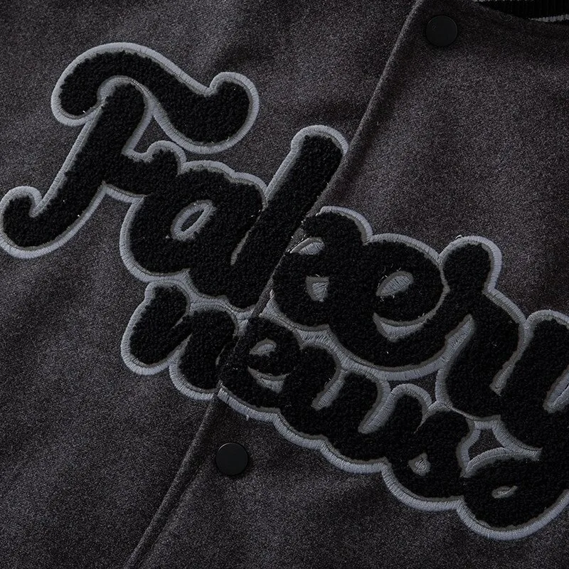 Men Hooded Baseball Jackets Detachable Hat Woolen Leather Patchwork Letter Patch Bomber Jacket Coat Casual Fashion Outwear