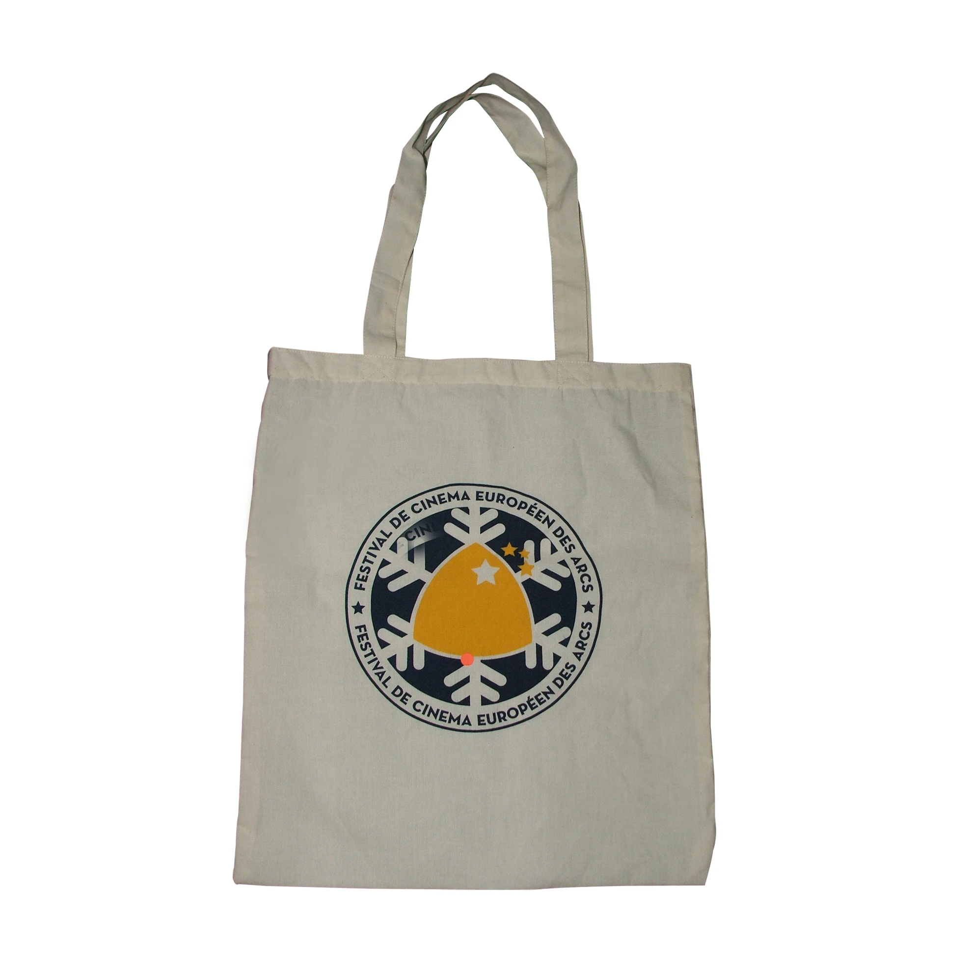 indian Custom Logo Printed 9.5 Oz Fairtrade Certified Plain Cotton Canvas Tote Shopping Bag with Strong Handle