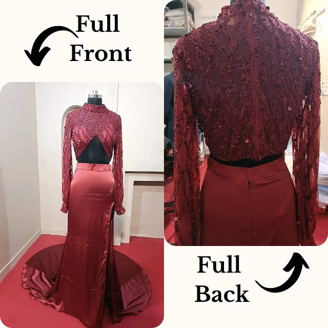 Long Elegant Evening Gowns Prom Dresses Beaded Party Gown High Quality One Piece Backless Sexy V Neck Formal for Women Burgundy