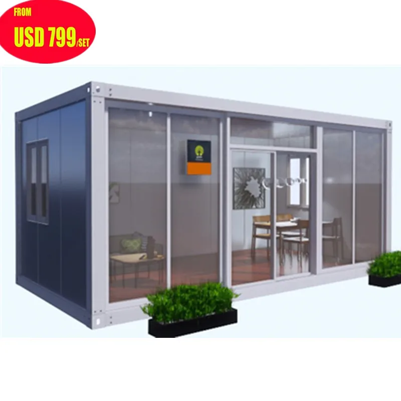 Бунгало с одной спальной откидной наружной металлической конструкцией для офиса 20 футов роскошный контейнер помещения