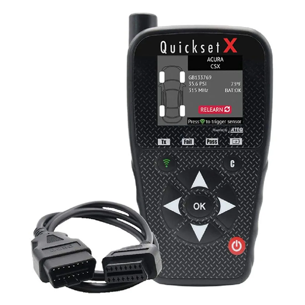 ATEQ Quickset X СИСТЕМА активации TPMS и инструмент сброса ЭБУ включает в себя кабель OBD, покрытие внутренних и европейских автомобилей до 2020